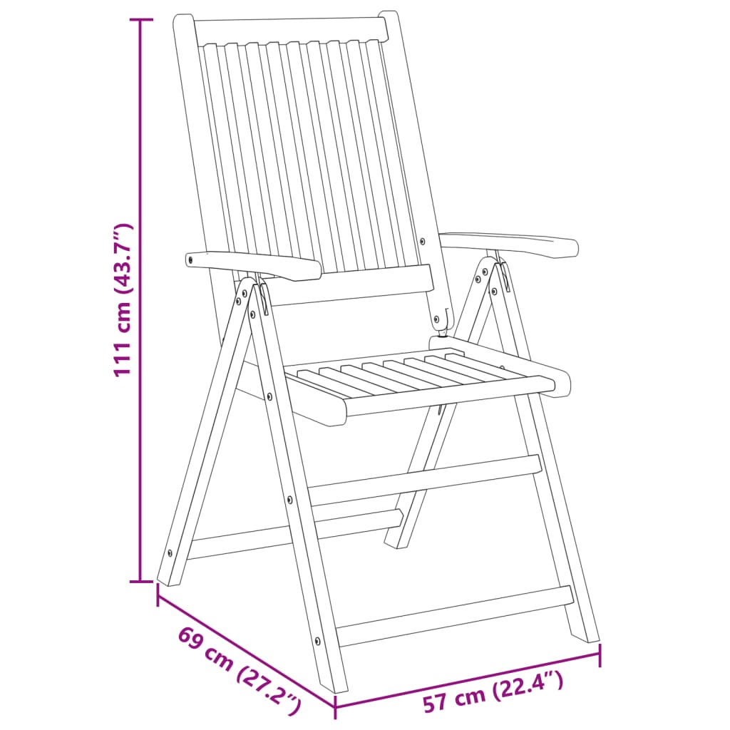 Hagespisestue 3 deler 85x85x74 cm heltre akasie vidaXL