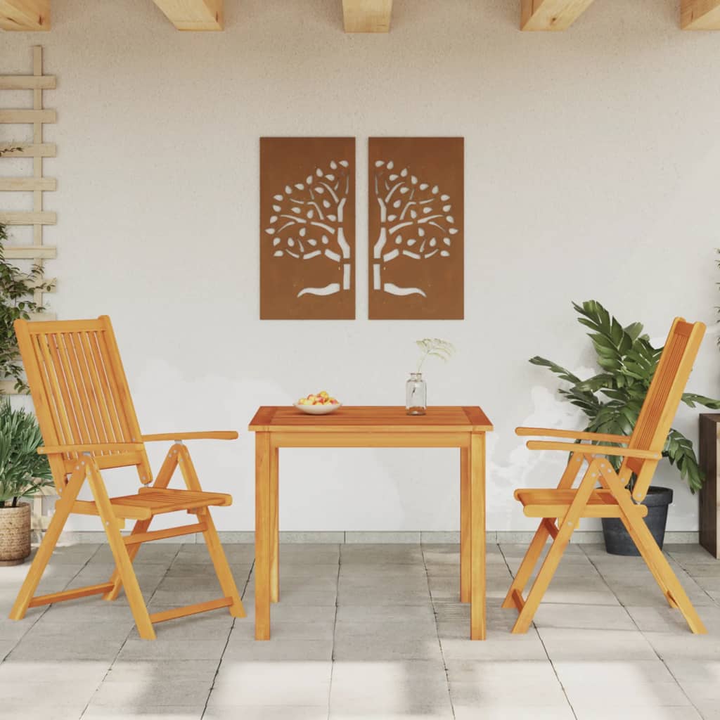 Hagespisestue 3 deler 85x85x74 cm heltre akasie vidaXL