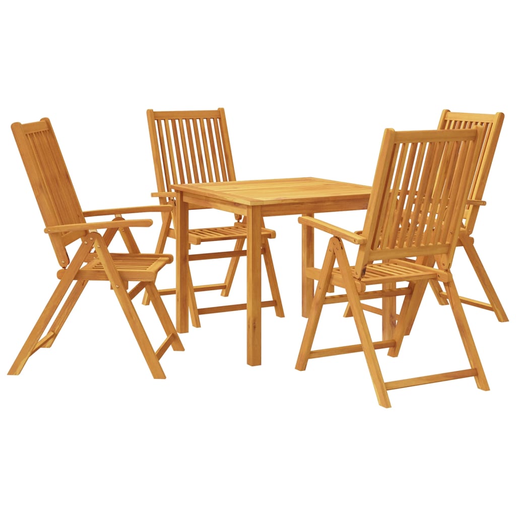 Hagespisegruppe 5 deler 85x85x74 cm heltre akasie vidaXL
