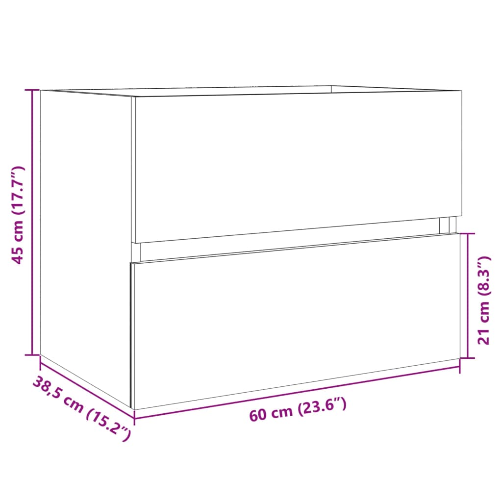 Servantskap sonoma eik 60x38,5x45 cm sponplate