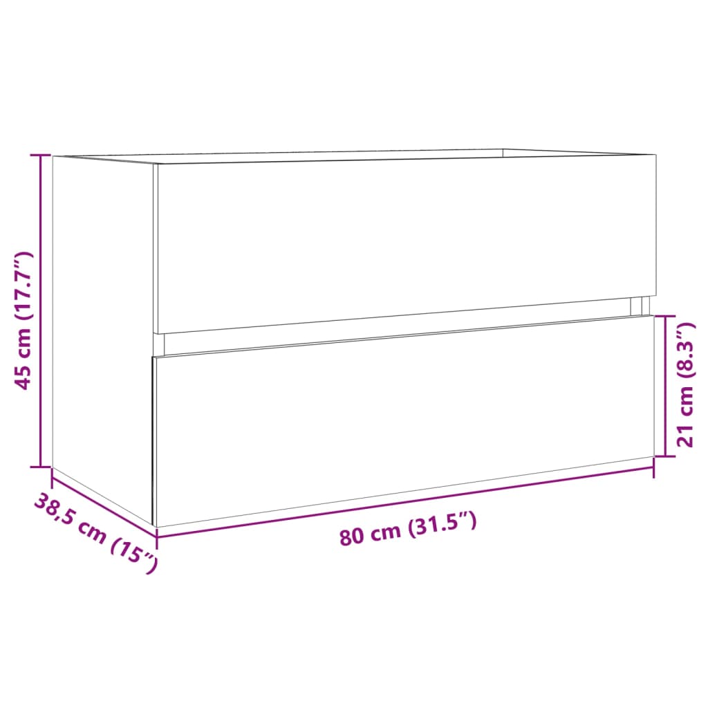 Servantskap sonoma eik 80x38,5x45 cm sponplate