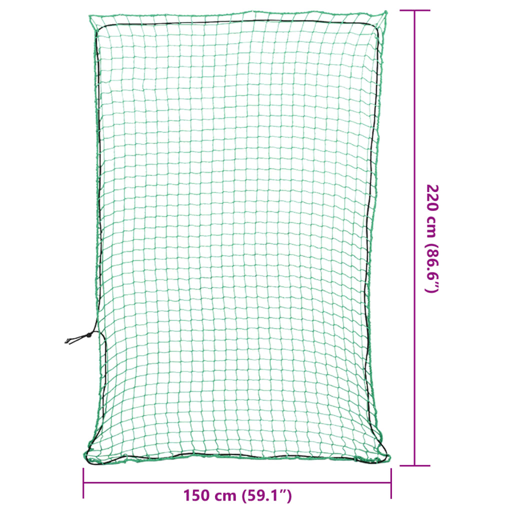 Tilhengernett med elastisk tau grønn 2,2x1,5 m PP