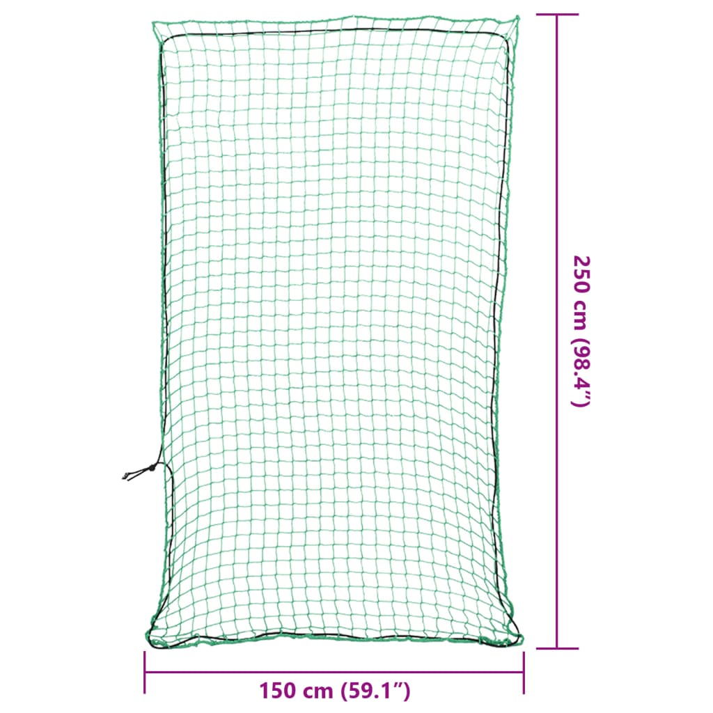 Tilhengernett med elastisk tau grønn 2,5x1,5 m PP vidaXL
