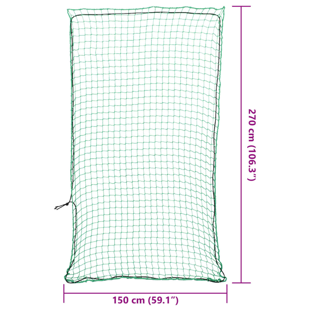 Tilhengernett med elastisk tau grønn 2,7x1,5 m PP