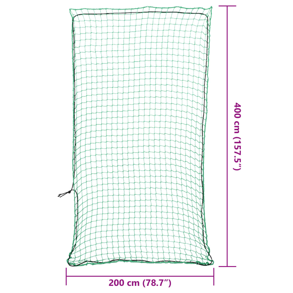Tilhengernett med elastisk tau grønn 4x2 m PP