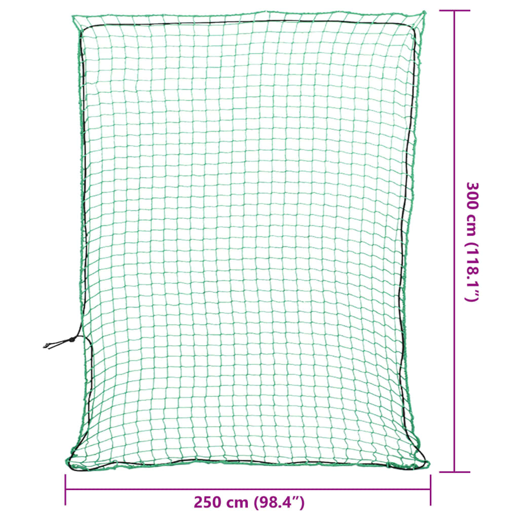 Tilhengernett med elastisk tau grønn 3x2,5 m PP