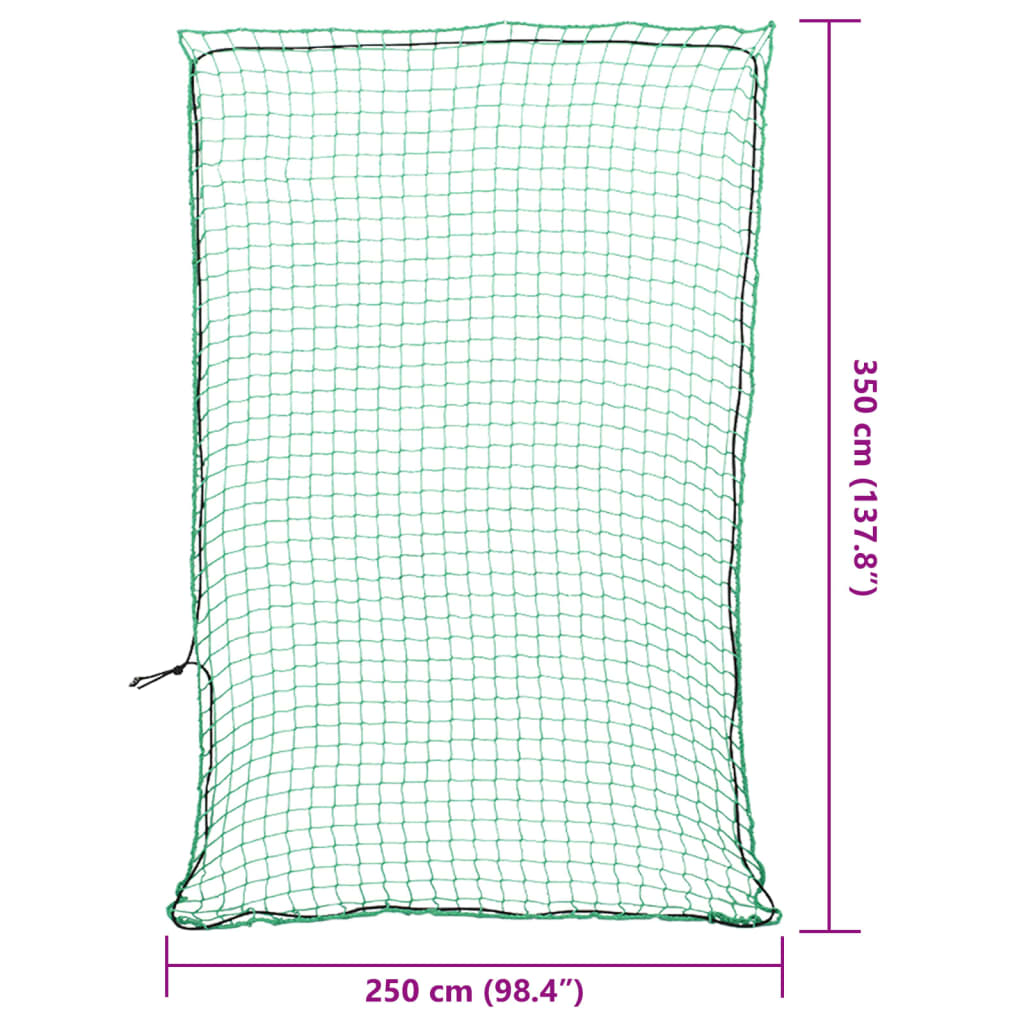 Tilhengernett med elastisk tau grønn 3,5x2,5 m PP vidaXL