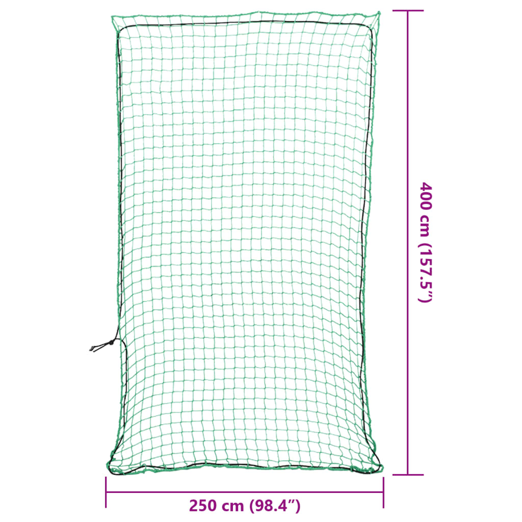 Tilhengernett med elastisk tau grønn 4x2,5 m PP