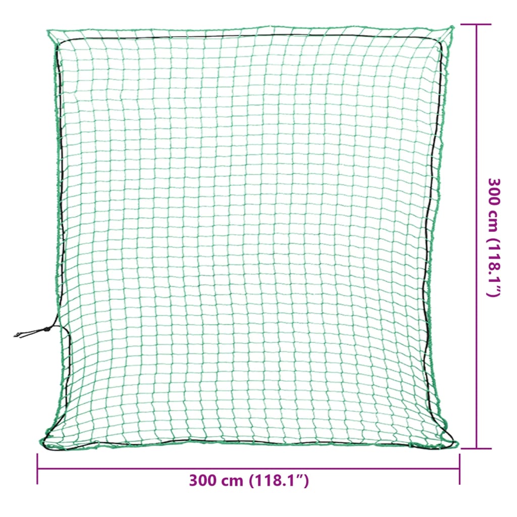 Tilhengernett med elastisk tau grønn 3x3 m PP vidaXL