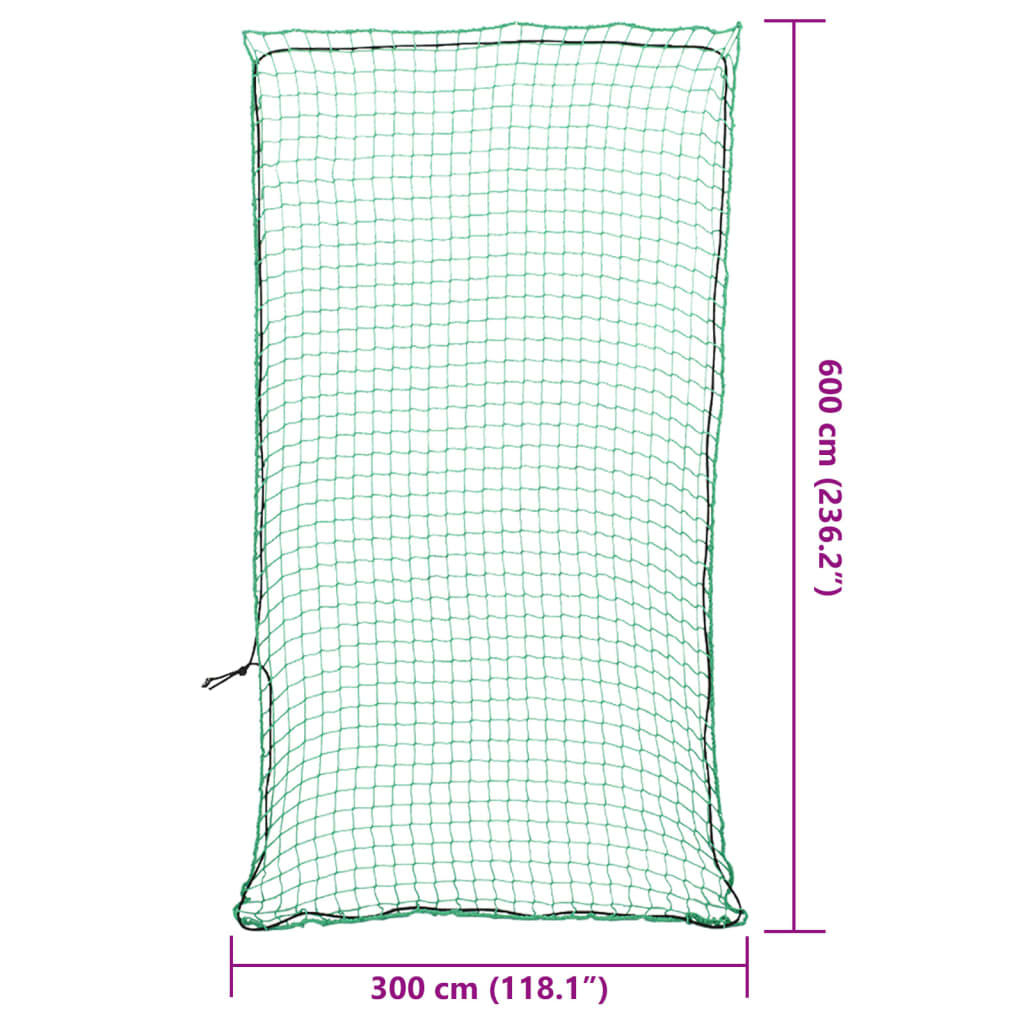 Tilhengernett med elastisk tau grønn 6x3 m PP