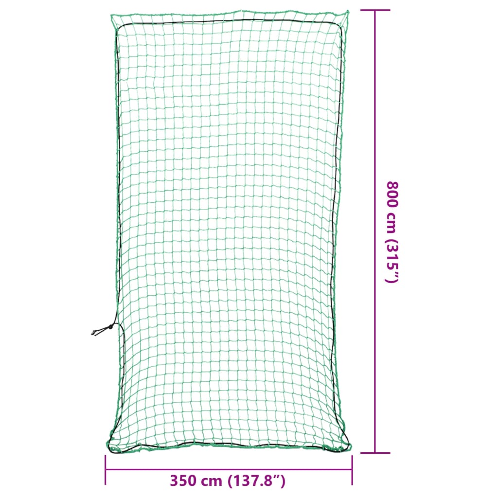 Tilhengernett med elastisk tau grønn 8x3,5 m PP