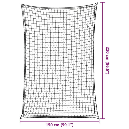 Tilhengernett med elastisk tau svart 2,2x1,5 m PP