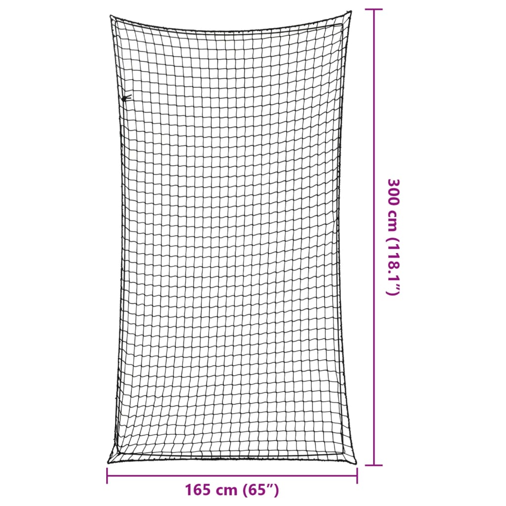 Tilhengernett med elastisk tau svart 3x1,65 m PP vidaXL