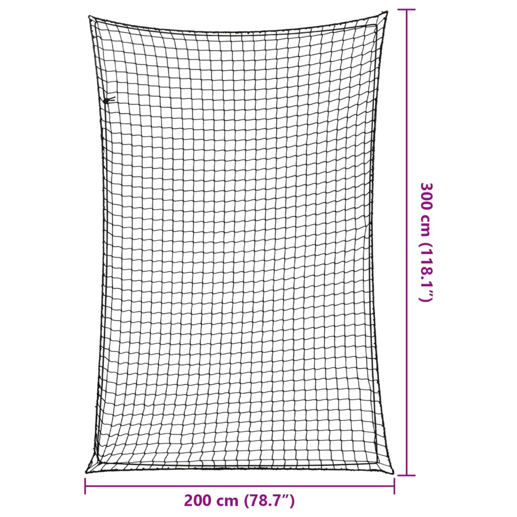 Tilhengernett med elastisk tau svart 3x2 m PP