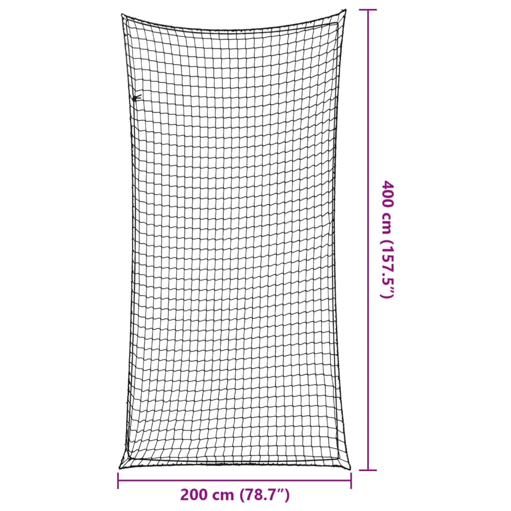 Tilhengernett med elastisk tau svart 4x2 m PP