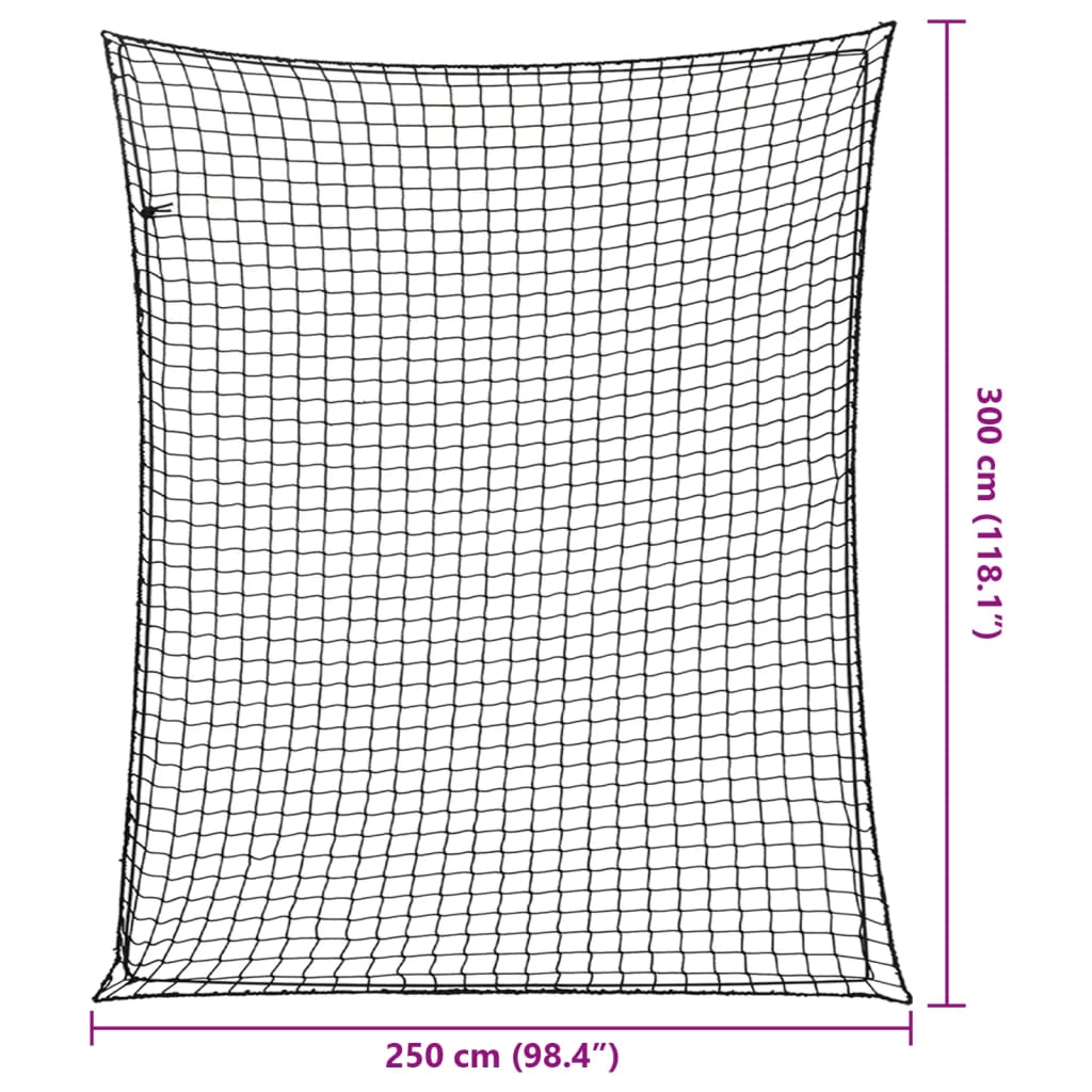 Tilhengernett med elastisk tau svart 3x2,5 m PP