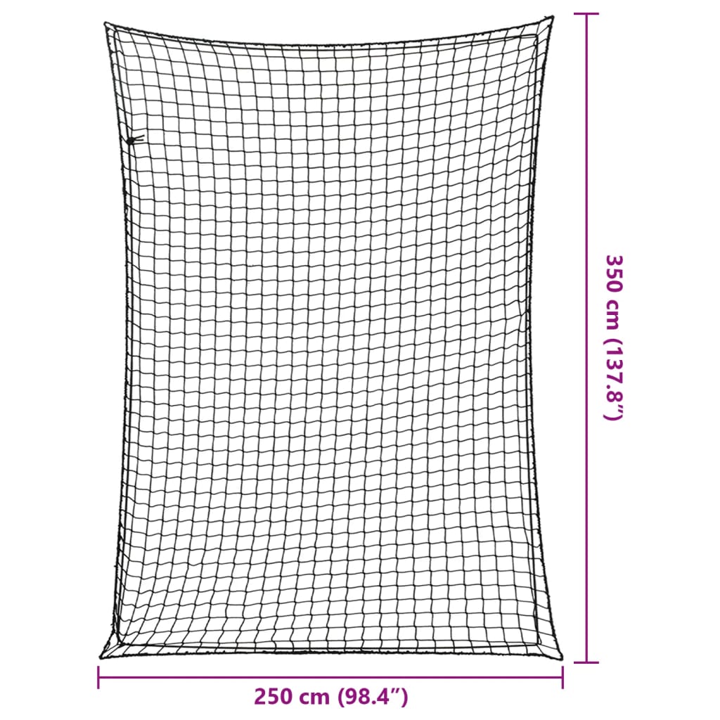 Tilhengernett med elastisk tau svart 3,5x2,5 m PP