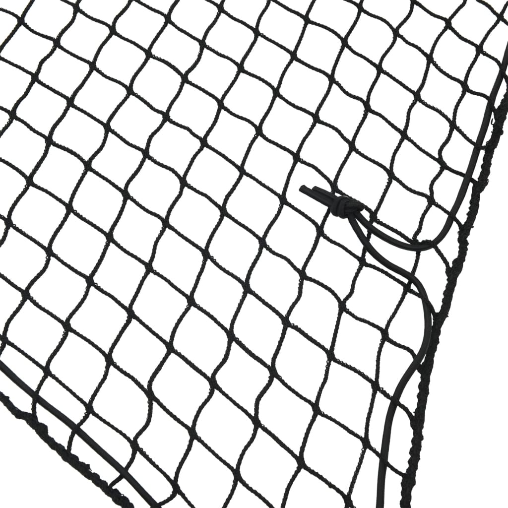 Tilhengernett med elastisk tau svart 5x3,5 m PP vidaXL