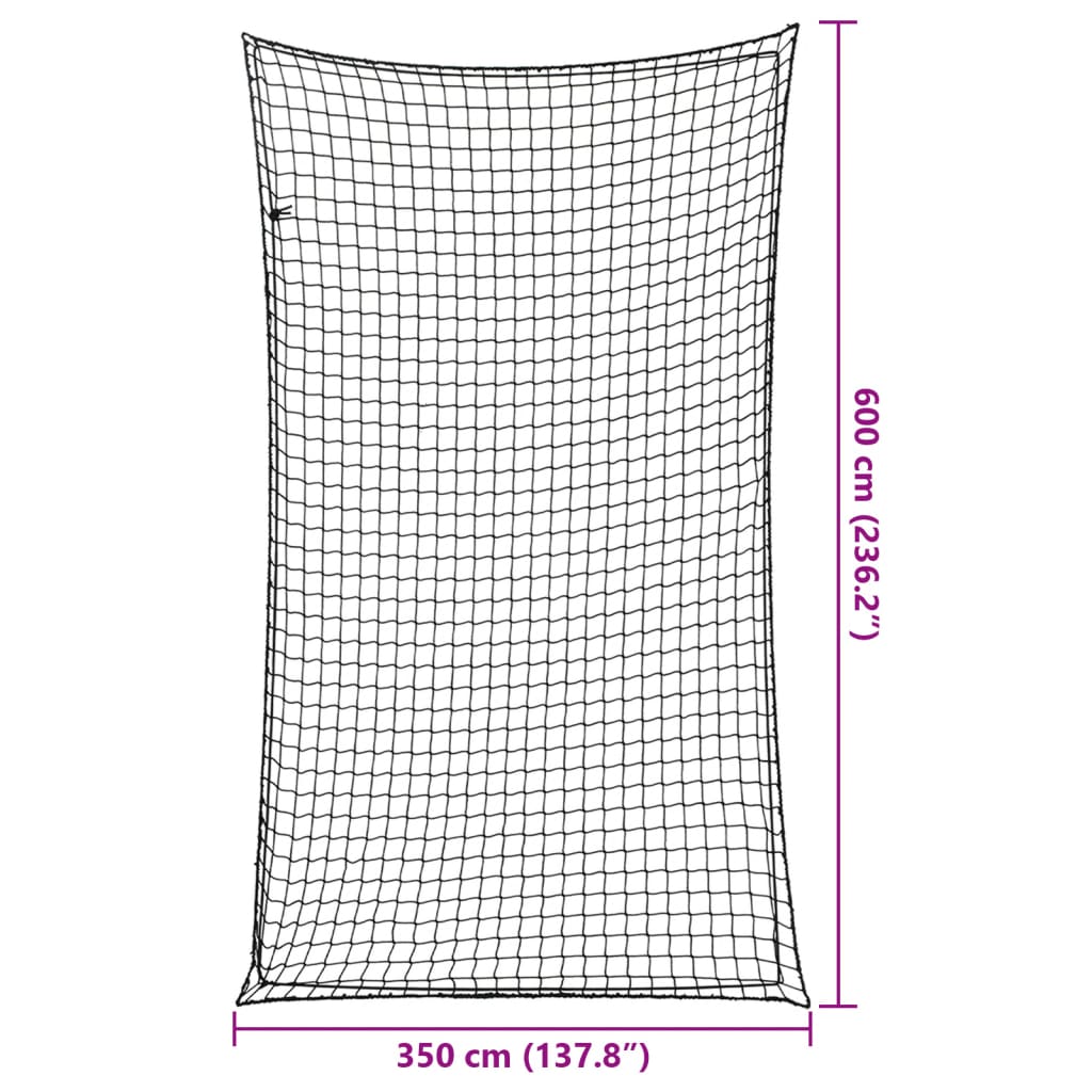 Tilhengernett med elastisk tau svart 6x3,5 m PP vidaXL