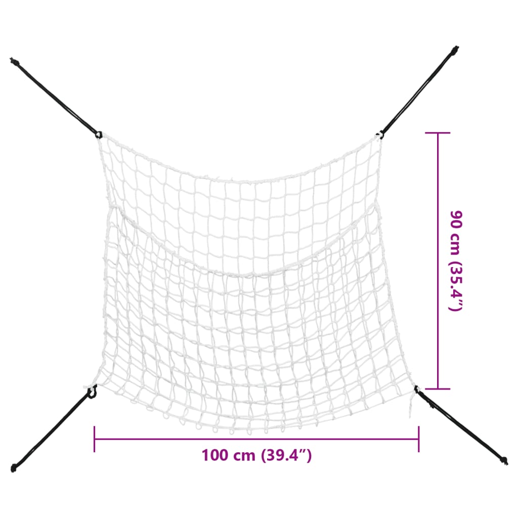 Høynett 2 stk rektangulær hvit 100x90 cm PP