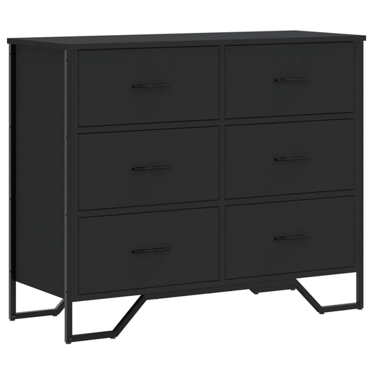 Kommode svart 91x35,5x74,5 cm konstruert tre