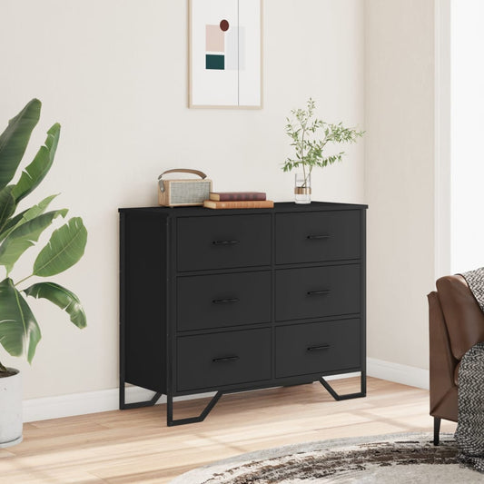 Kommode svart 91x35,5x74,5 cm konstruert tre