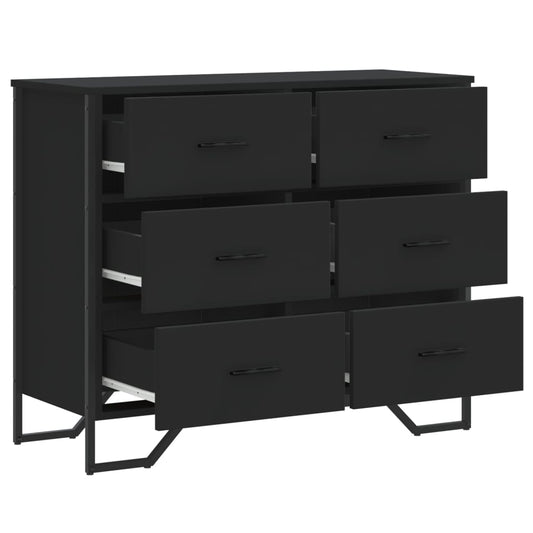 Kommode svart 91x35,5x74,5 cm konstruert tre