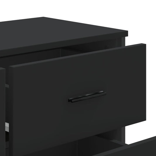 Kommode svart 91x35,5x74,5 cm konstruert tre
