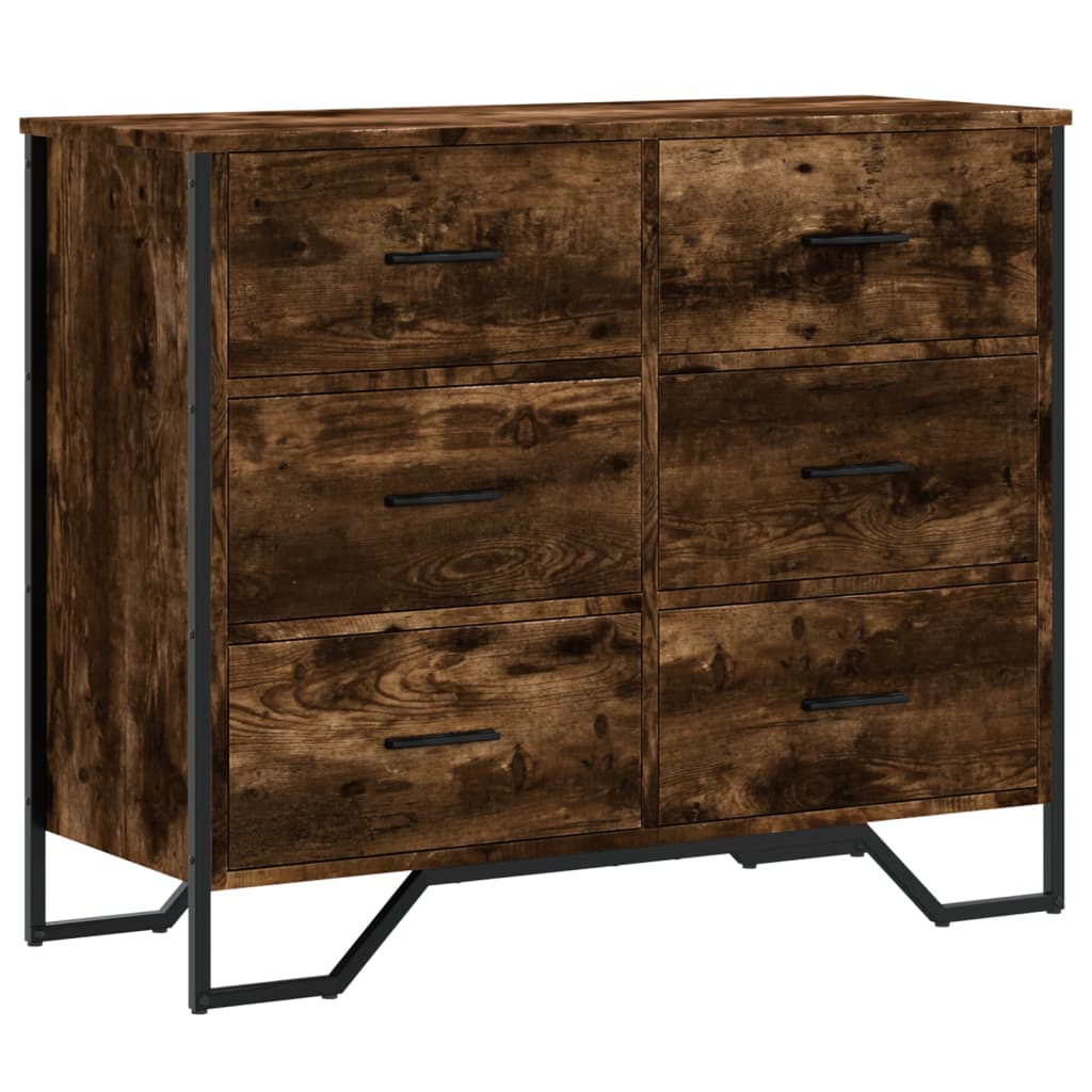 Kommode røkt eik 91x35,5x74,5 cm konstruert tre