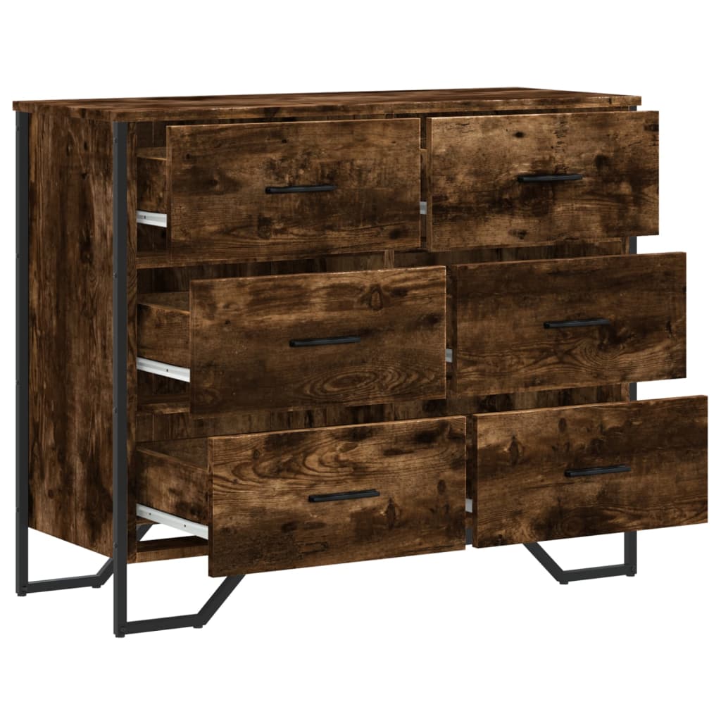 Kommode røkt eik 91x35,5x74,5 cm konstruert tre