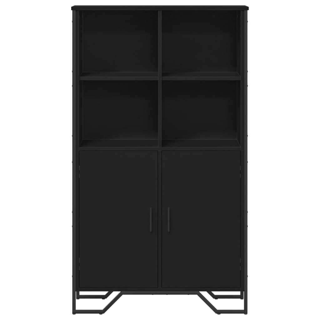 Highboard svart 79,5x35,5x137,5 cm konstruert tre