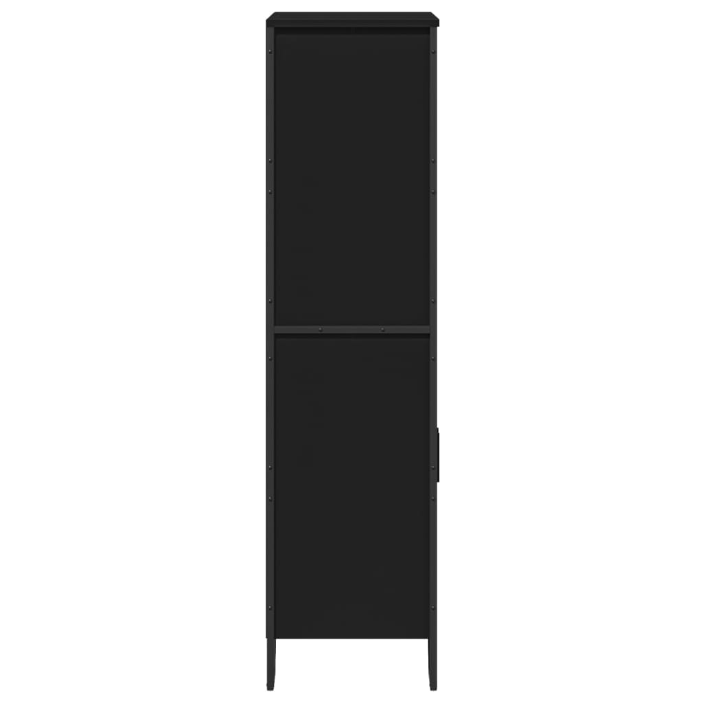 Highboard svart 79,5x35,5x137,5 cm konstruert tre