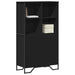 Highboard svart 79,5x35,5x137,5 cm konstruert tre