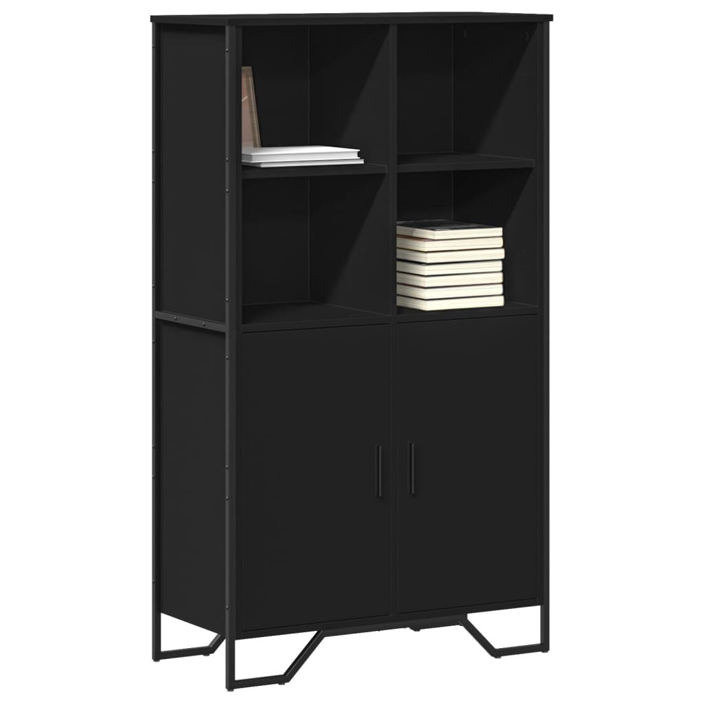 Highboard svart 79,5x35,5x137,5 cm konstruert tre