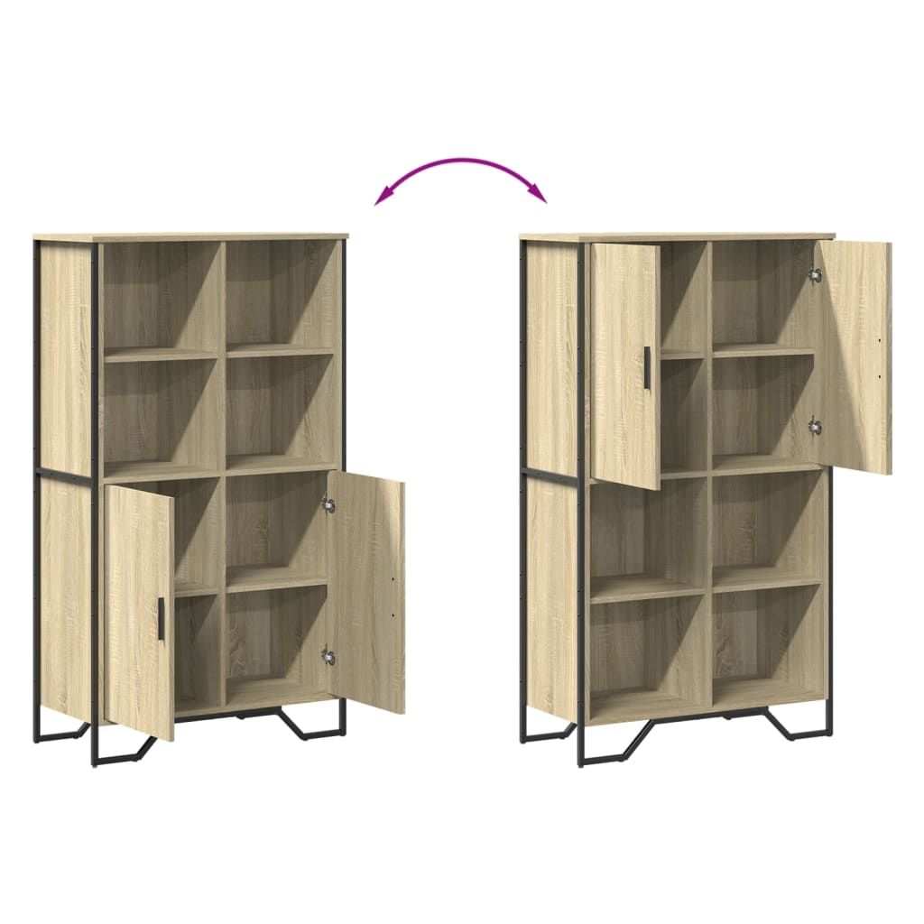 Highboard sonoma eik 79,5x35,5x137,5 cm konstruert tre