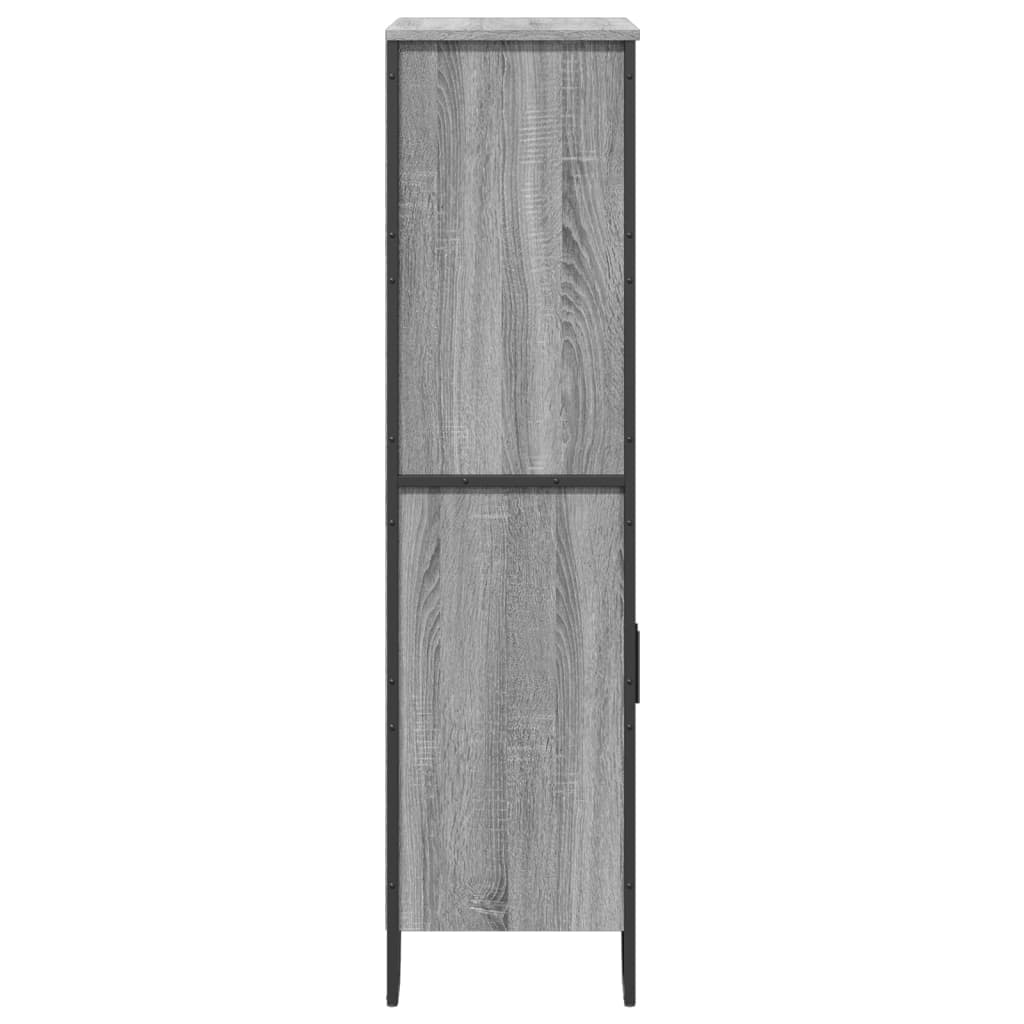 Highboard grå sonoma 79,5x35,5x137,5 cm konstruert tre