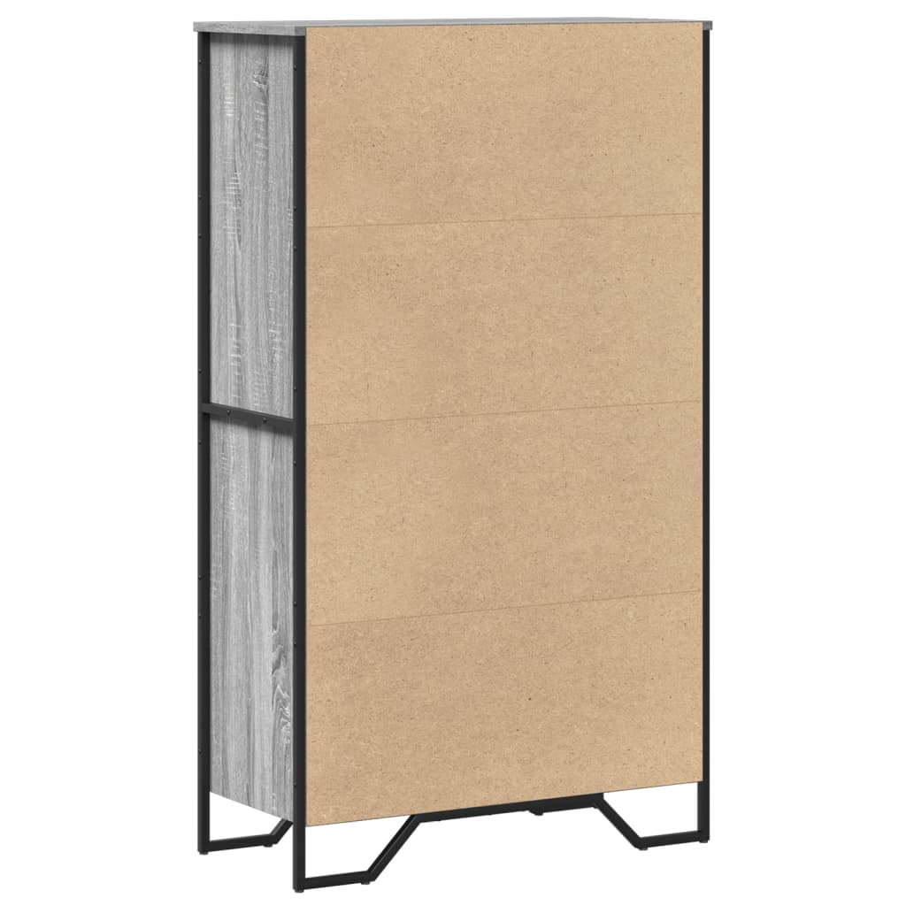 Highboard grå sonoma 79,5x35,5x137,5 cm konstruert tre