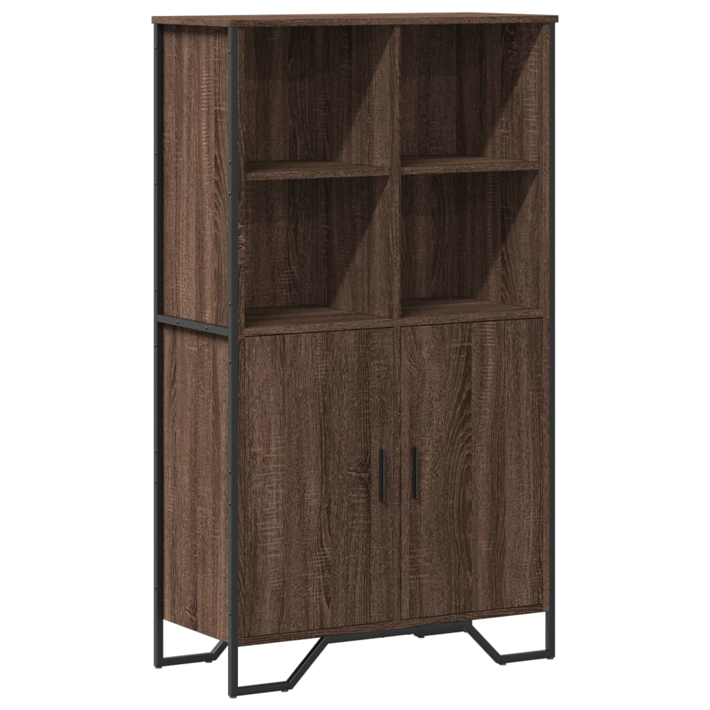 Highboard brun eik 79,5x35,5x137,5 cm konstruert tre