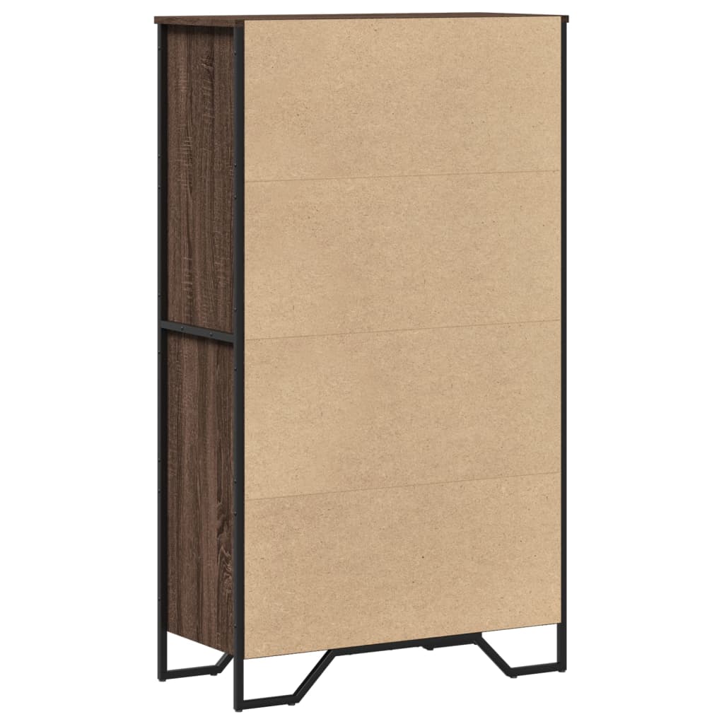 Highboard brun eik 79,5x35,5x137,5 cm konstruert tre