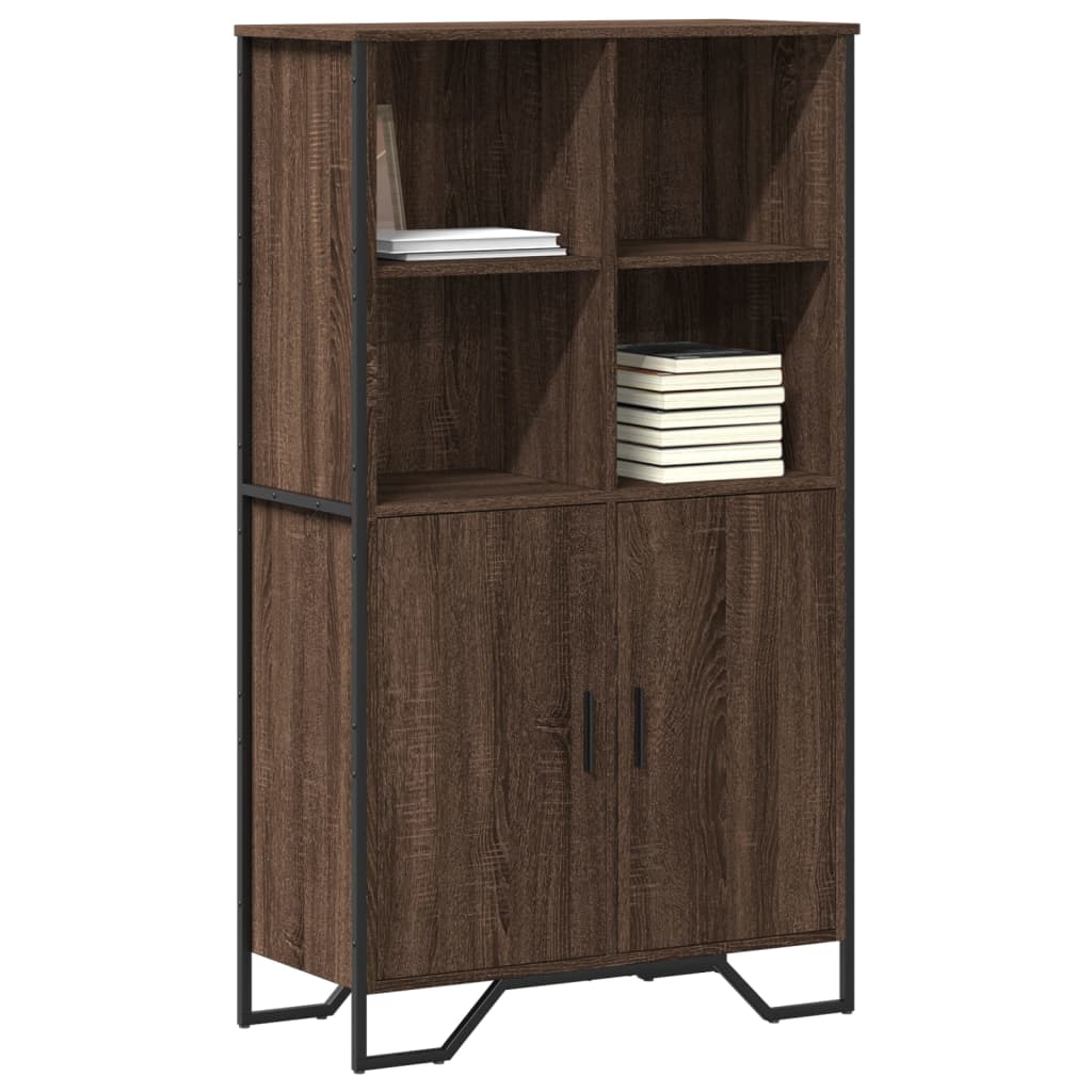 Highboard brun eik 79,5x35,5x137,5 cm konstruert tre