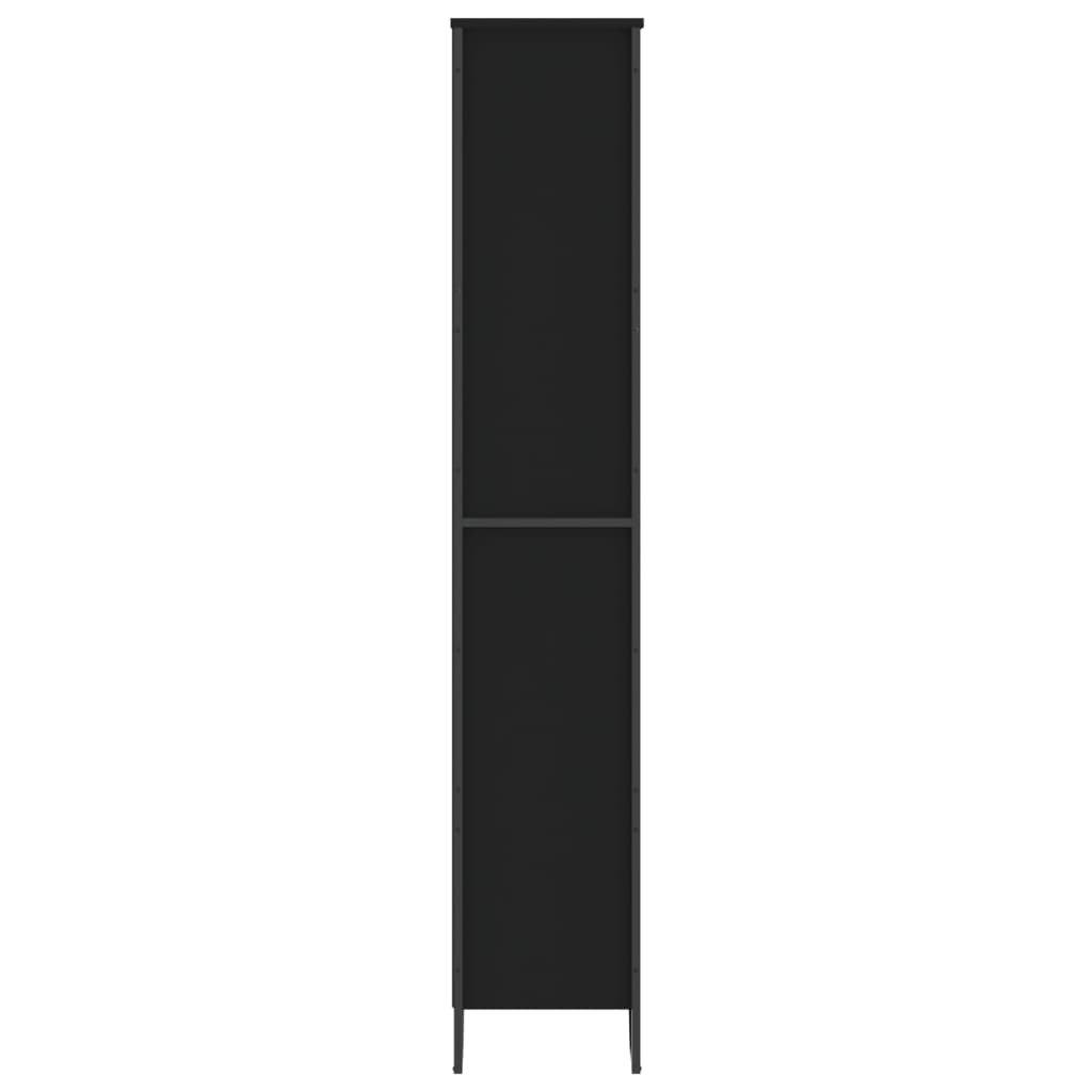 Bokhylle svart 80x31x169 cm konstruert tre