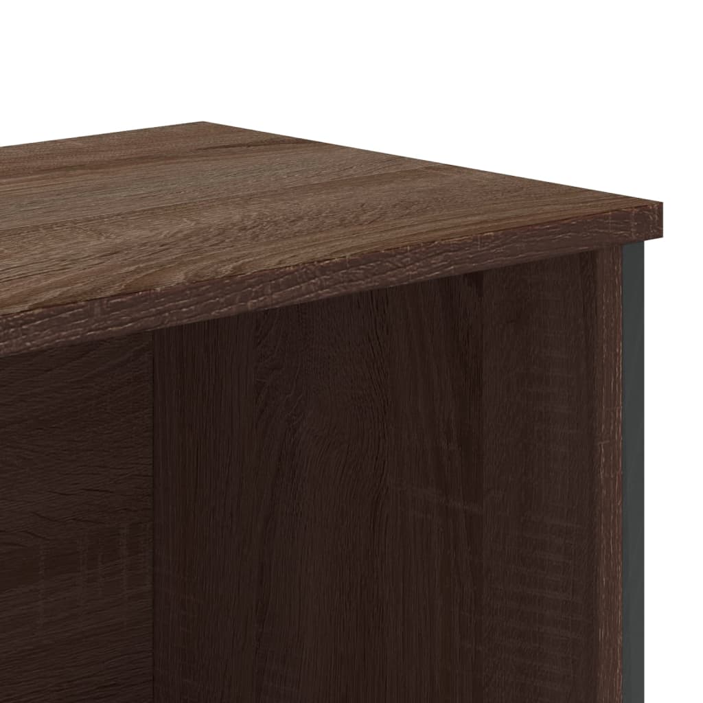Bokhylle brun eik 80x31x169 cm konstruert tre
