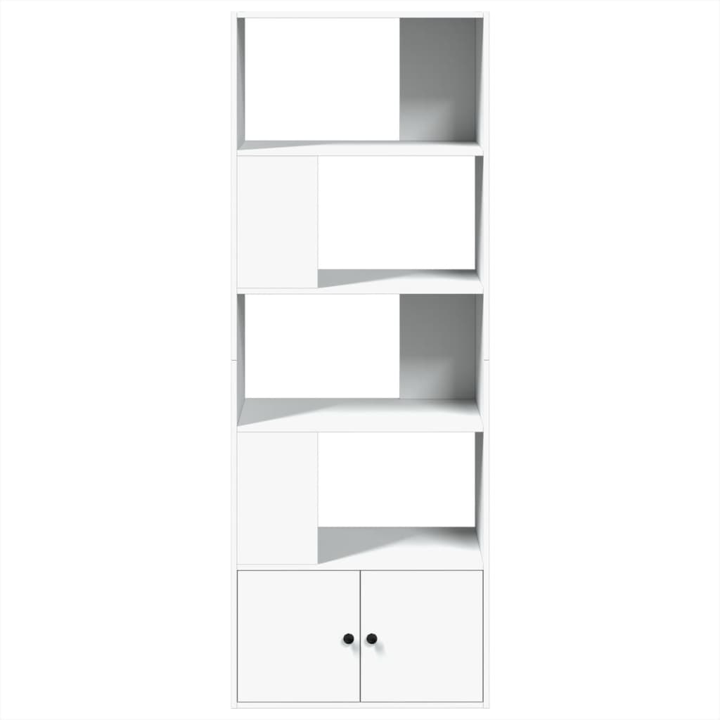 Bokhylle hvit 70x36x189 cm konstruert tre