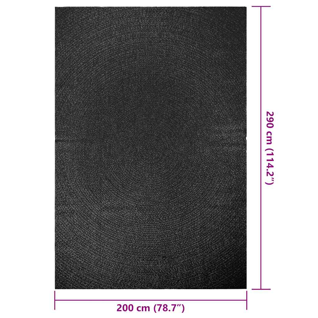 Teppe ZIZUR antrasitt 200x290cm juteutseende innendørs&utendørs