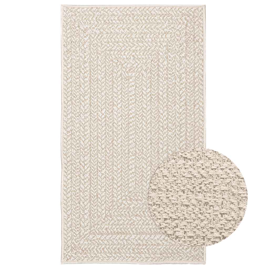 Teppe ZIZUR kremhvit 60x110 cm jute-utseende innendørs&utendørs