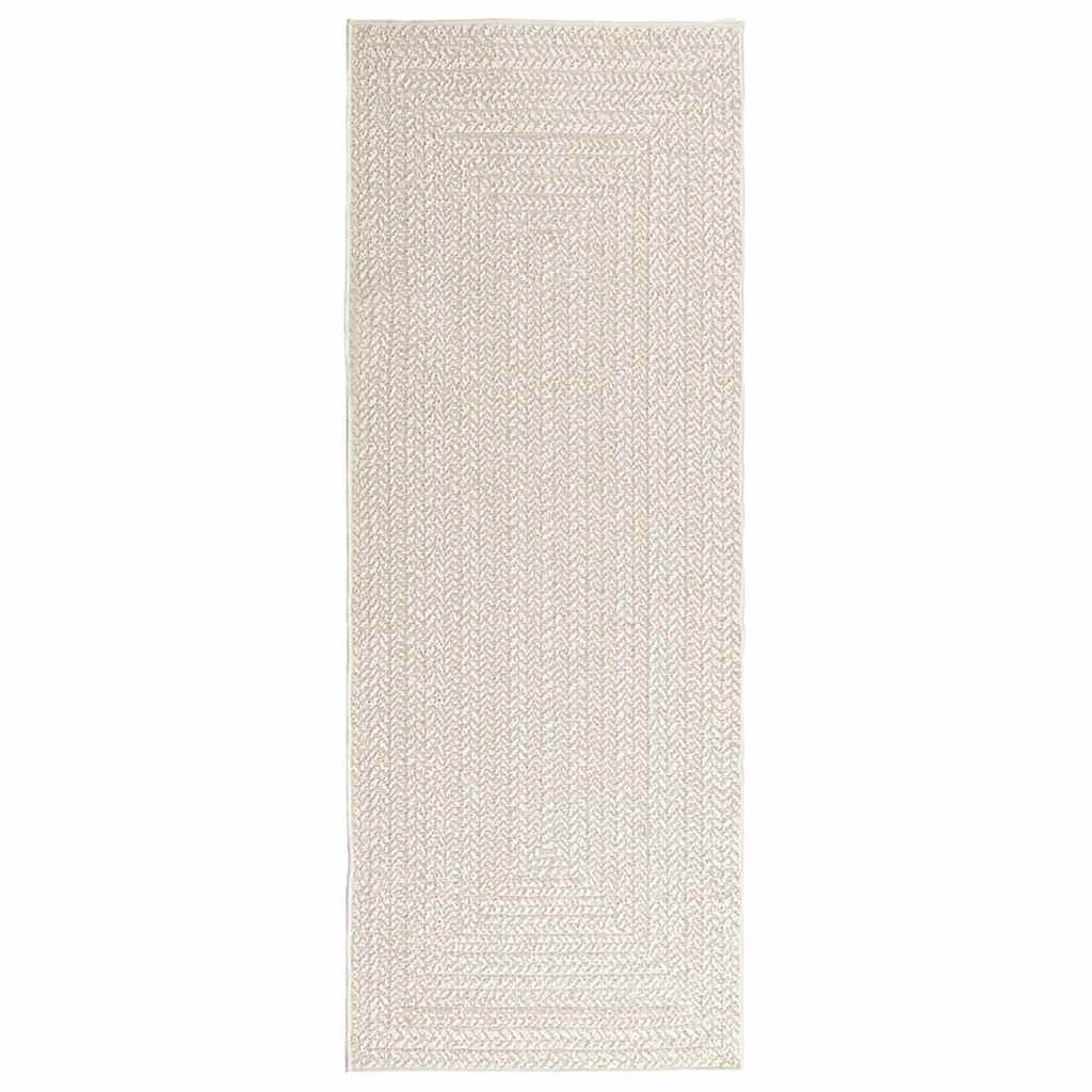 Teppe ZIZUR kremhvit 80x200 cm jute-utseende innendørs&utendørs