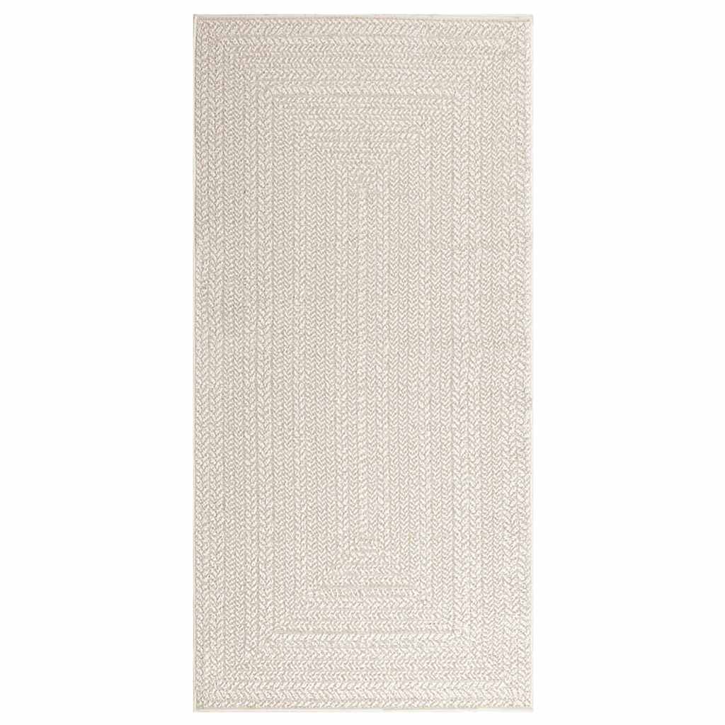Teppe ZIZUR kremhvit 100x200cm jute-utseende innendørs&utendørs