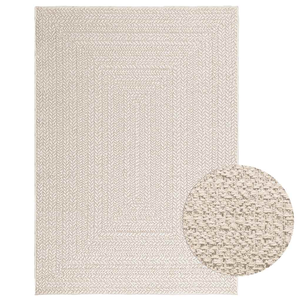 Teppe ZIZUR kremhvit 120x170cm jute-utseende innendørs&utendørs