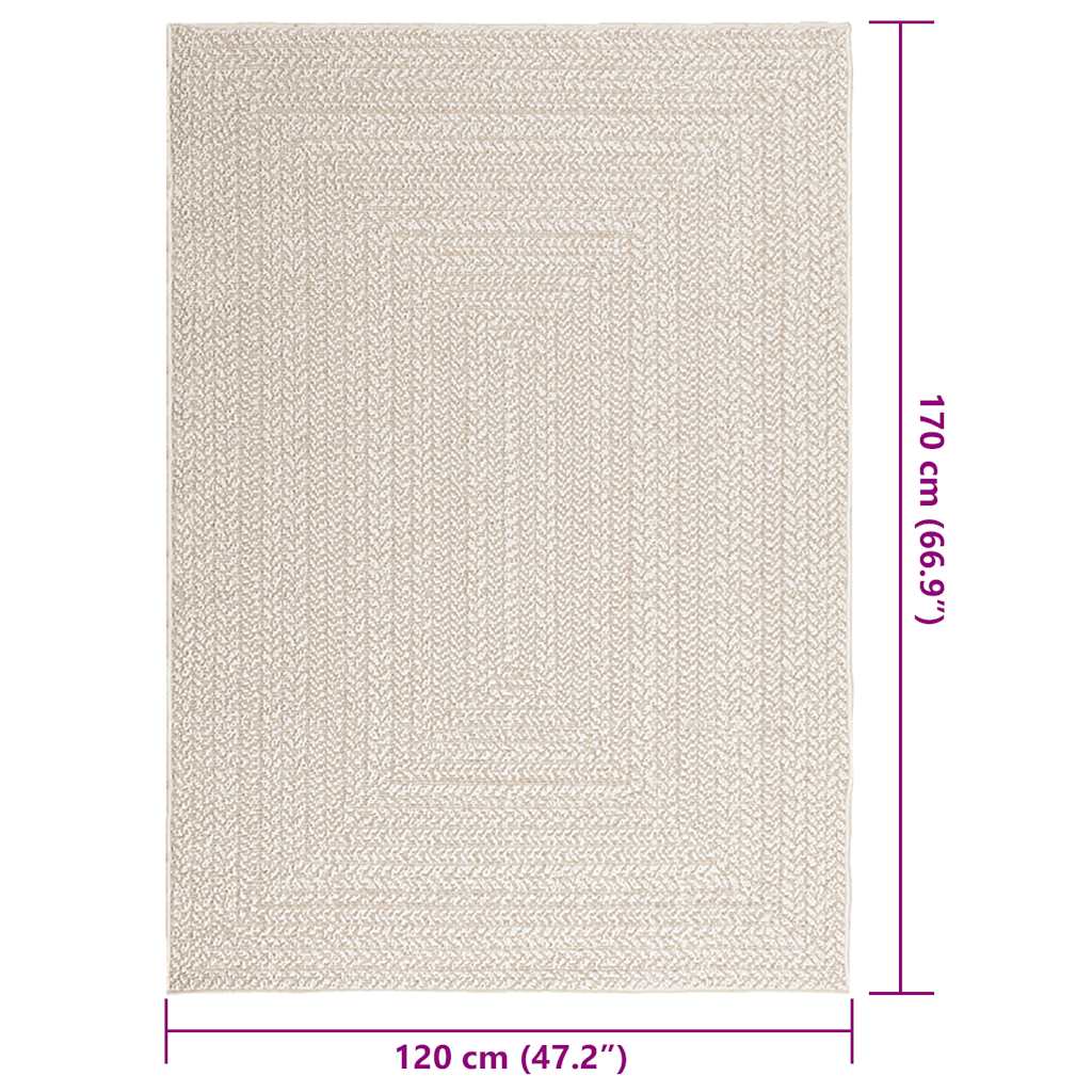 Teppe ZIZUR kremhvit 120x170cm jute-utseende innendørs&utendørs