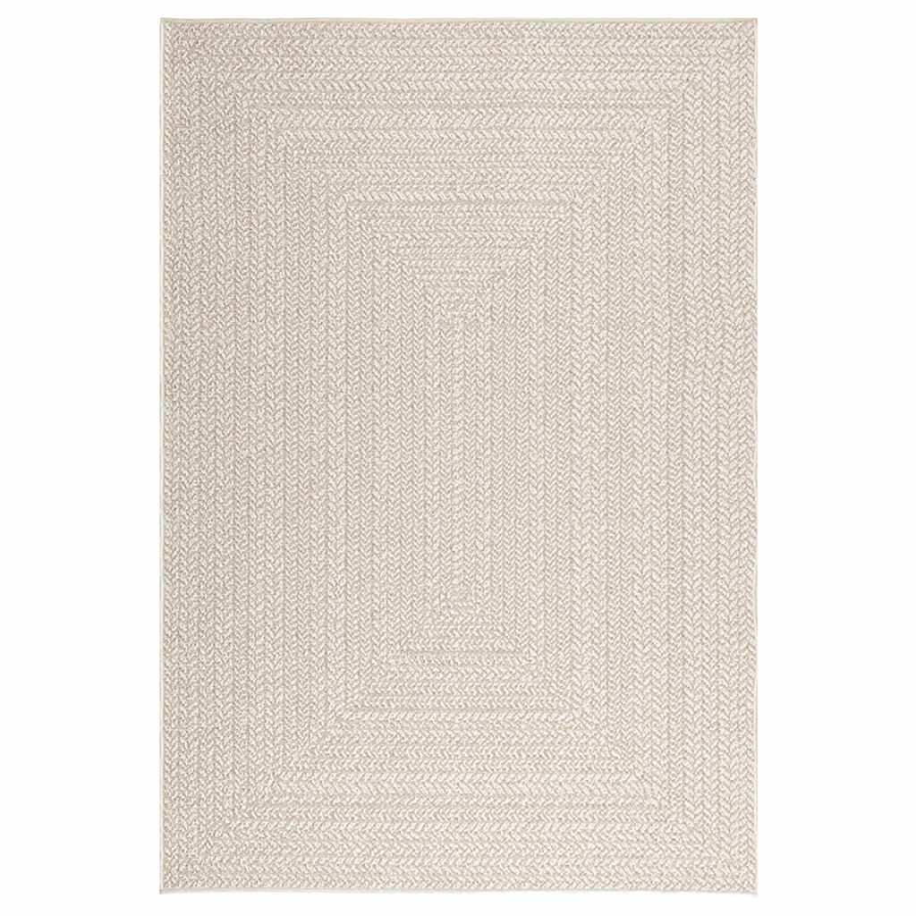 Teppe ZIZUR kremhvit 140x200cm jute-utseende innendørs&utendørs